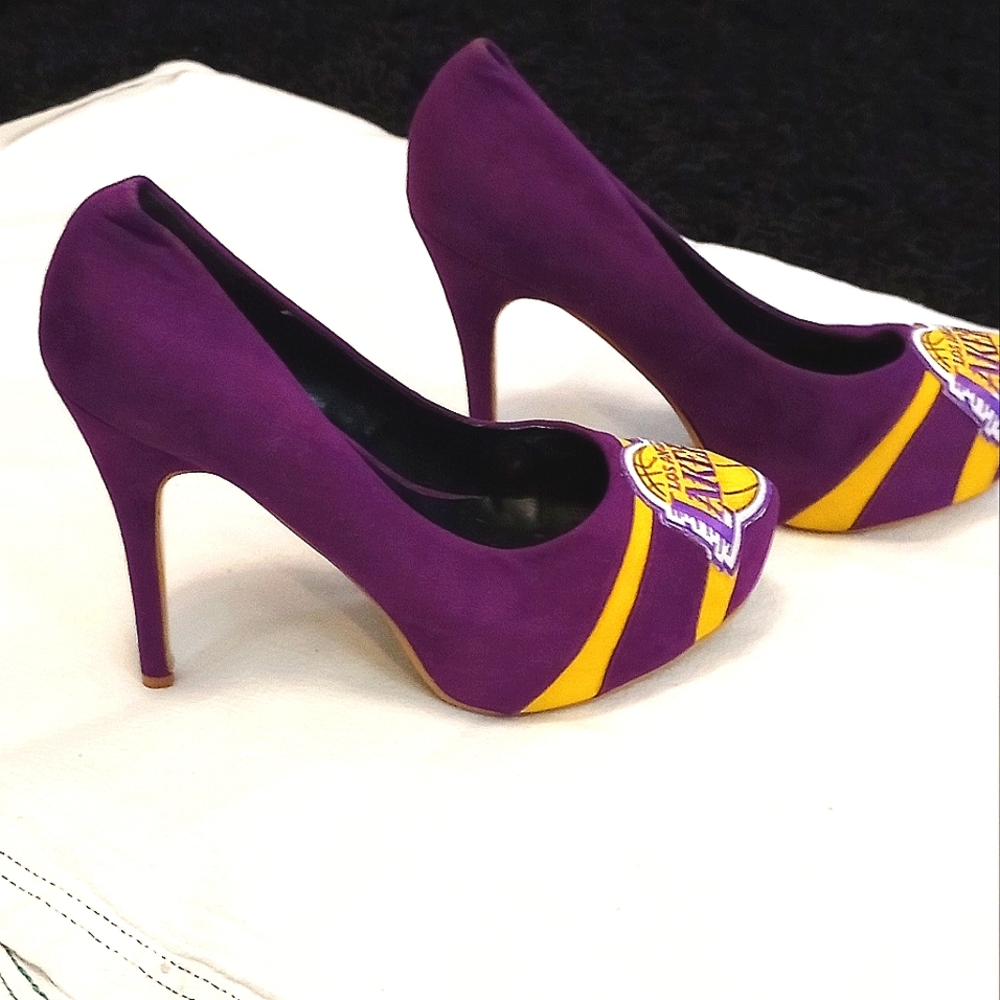 Herstar LA  Lakers Heels, Womens  U.S. 8.5,  NBA, Basketball, Fan Attire Shoes
